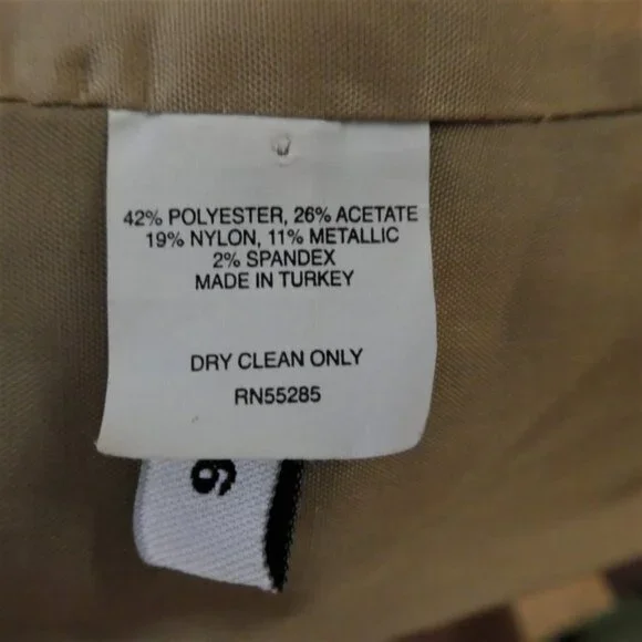 MeTaLLiC Express Design Blazer Double Breasted Brocade Paisley Goldtone 6 - Picture 9 of 9